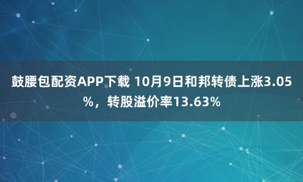 鼓腰包配资APP下载 10月9日和邦转债上涨3.05%,转股溢价率13.63%