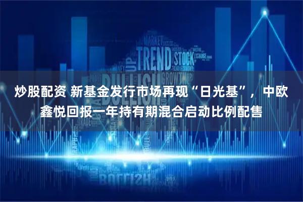 炒股配资 新基金发行市场再现“日光基”，中欧鑫悦回报一年持有期混合启动比例配售